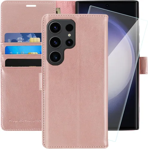 Vista 33 de MONASAY Funda tipo cartera compatible con Galaxy S23 5G, bloqueo RFID, funda de piel con tapa para teléfono celular con soporte para tarjeta de Negro