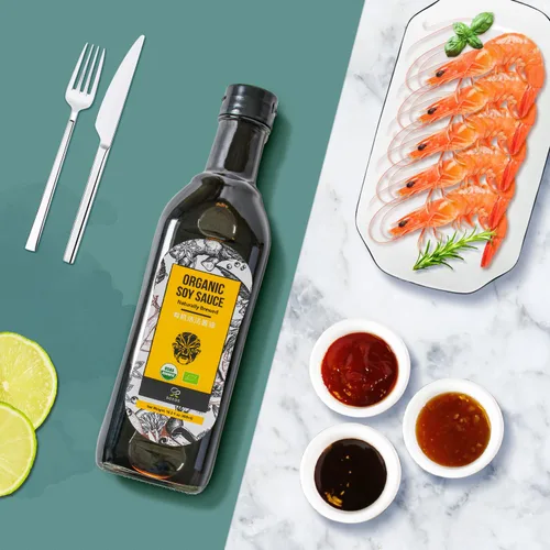 Vista 8 de Soeos Salsa de soja elaborada de forma natural, 16.2 oz (16.2 fl oz), paquete de 2, salsa de soja orgánica USDA, salsa de soja oscura de calidad