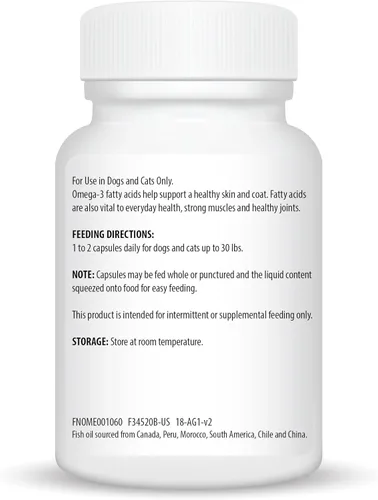 Vista 2 de Ceva Derma-3 Cápsulas blandas, ácidos grasos omega-3 y suplemento vitamínico para perros y gatos pequeños (60 unidades)
