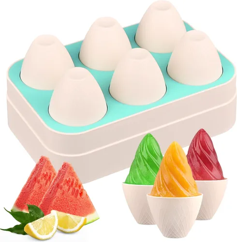 Vista 10 de WMKGG Juego de moldes de silicona para paletas, 2 piezas de moldes para helado con 50 palitos de madera para pastelitos, paletas de hielo, Azul