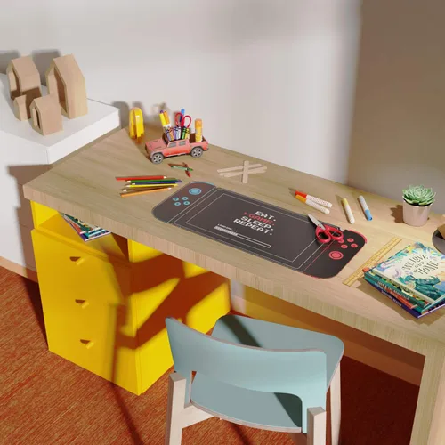 Vista 6 de Uncommon Desks Kid's Desk Mat - For Schoolwork Arts & Crafts - Fun Computer & Mouse Pad Blotter - Washable Cover - Student School Organizer - Cute