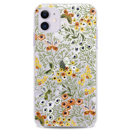 Vista 13 de Funda de poliuretano termoplástico compatible con Apple iPhone 11 2019 modelo 6.1 pulgadas Iph 11 Slim Fit Ramos Hojas Flores Niñas Impresión