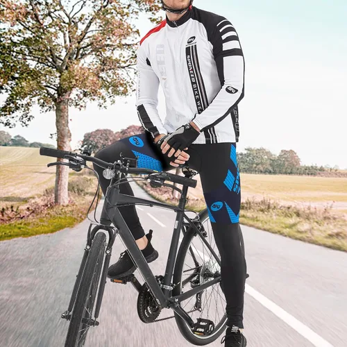 Vista 4 de sponeed - Mallas de ciclismo para hombre, acolchadas, 4D, para ciclismo de carretera