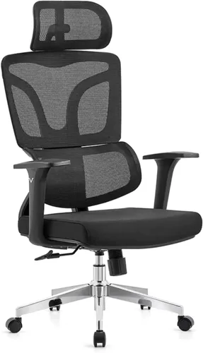 Vista 4 de Ergonomic Office Chair with Footrest, High Back Mesh Desk Chair with Adjustable Lumbar Support, Reclining Computer Chair with Headrest & Armrests