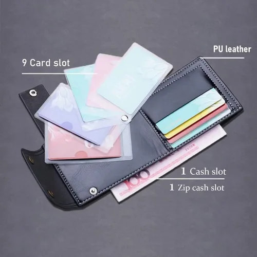 Vista 4 de Personalized Wallet for men, Custom Engraved Leather Wallets with name, Customized Gifts for Dad Hombre Husband Son, Black