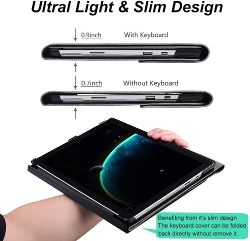 Vista 6 de Funda protectora para Microsoft Surface Pro 7 Pro 6 Pro 5 Pro 4 con soporte para bolígrafo cubierta delgada de poliéster de múltiples ángulos