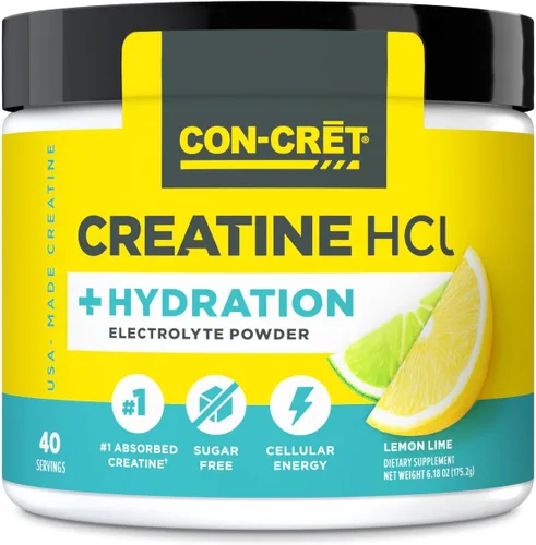 Vista 8 de CON-CRET Creatina HCl + Hidratación Tina de polvo de electrolitos Mango cítrico Electrolitos sin azúcar Fórmula de rehidratación
