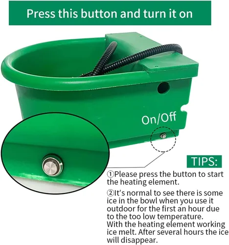 Vista 8 de Cuenco automático para perros con calefacción de 1.3 galones, canal de agua térmica al aire libre para ganado de mascotas, ganado, ovejas