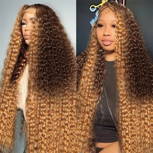 Vista 18 de UMEGOOD - Peluca de cabello humano rubio miel de 200 % de densidad, 13 x 6 HD, transparente, encaje frontal, cabello humano prearrancado de 13 x 6