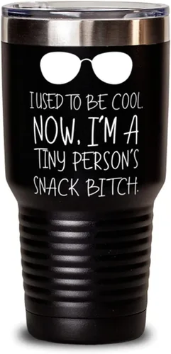 Mom - Vaso de 30 onzas, con aislamiento al vacío, de acero inoxidable, con aislamiento al vacío, para café, con texto en inglés "I USED TO BE COOL.