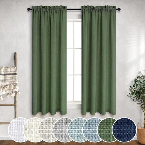 Vista 28 de Mrs.Naturall Cortinas azul marino de 90 pulgadas de largo para sala de estar, juego de 2 paneles con bolsillo para barra, cortinas reductoras