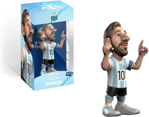MINIX COLLECTIBLE FIGURINES - Lionel Messi, figura oficial de Argentina, deportiva coleccionable de 4.7 in, regalo único de fútbol para todas las