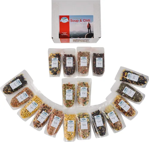 Vista 9 de Harmony House Kit de sopa y chile para mochileros (sin condimentar) – Paquete variado de 18 unidades, bolsas resellables con cremallera