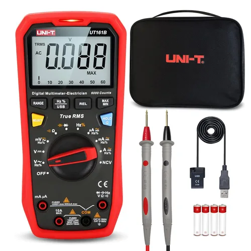 Vista 7 de UNI-T Probador de multímetro digital UT161E, verdadero RMS 1000V AC DC medidor de voltaje probador ohmio medidor de capacitancia frecuencia 22000