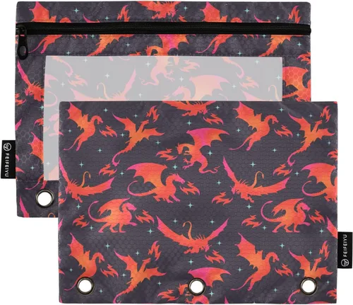 Vista 45 de Baseball White Pencil Pouch for 3 Ring Binder 2 Pack Binder Pencil Pouches Zippered Clear Pencil Case Cosmetic Bag for Office School College Supplies