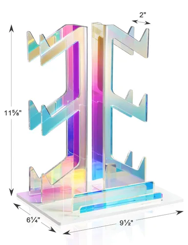Vista 7 de NiHome Iridescent Acrylic 3-Tier Game Controller Holder Headset Stand for PS5 Xbox ONE Switch, Universal Game Controller Organizer Stand Anti-Slip
