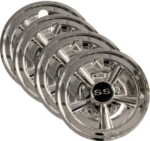 Vista 2 de 4 x 8 cubiertas cromadas para ruedas de carrito de golf EZGO, Club Car, Yamaha Carts