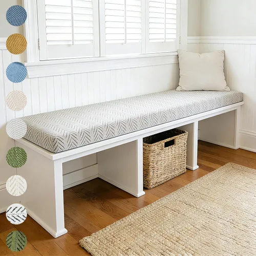 Vista 13 de Cojines de banco personalizados para muebles de interior, cojín de banco de piano, cojín de banco de zapatos, cojín de desayuno, complementa varios