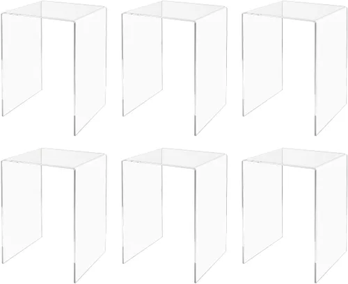 Vista 33 de Marketing Holders Soporte de exhibición de acrílico cuadrado transparente de 8 pulgadas para encimera de plexiglás decorativo, sin plataforma