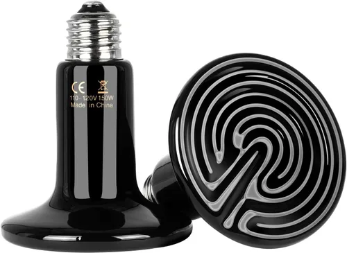 Vista 8 de Simple Deluxe 75W Emisor de calor de cerámica de 2 paquetes, lámpara de calor para reptiles sin emisión de luz, bombillas de calor para terrarios