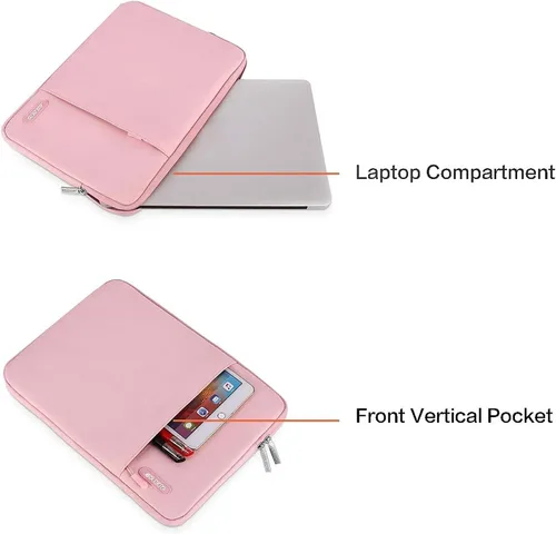 Vista 219 de MOSISO Funda vertical de poliéster con bolsillo para laptop de 13 pulgadas, para computadora MacBook Air M4, M3, M2 y M1 de 2025 a 2018 y Pro M2
