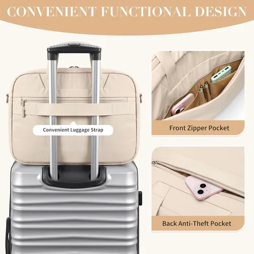 Vista 8 de Bolsa de mano para laptop para mujer, bolsa de mano informal para profesores de negocios, bolsa cruzada
