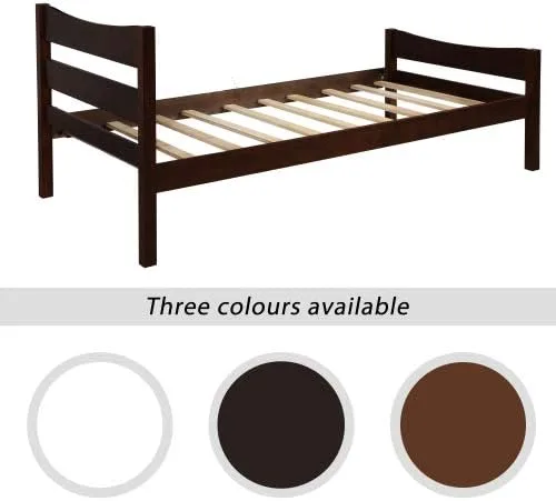 Vista 15 de Base de cama individual de madera moderna con cabecero, marco de cama de plataforma tamaño individual, camas individuales, cama individual