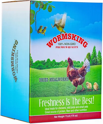 Vista 7 de WORMSKING Gusanos secos de harina de 2 libras para aves de corral, aves silvestres, sabrosa comida para pájaros