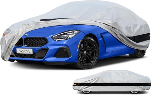 Vista 19 de Funda impermeable de 10 capas para auto sedán, para todo tipo de clima, 100% impermeable, protección contra el polvo, la lluvia, la nieve