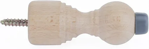 Vista 6 de Renovators Supply Manufacturing Tope de puerta de madera para montaje en pared, 3.18 pulgadas de largo, sin terminar, tope de puerta de madera dura