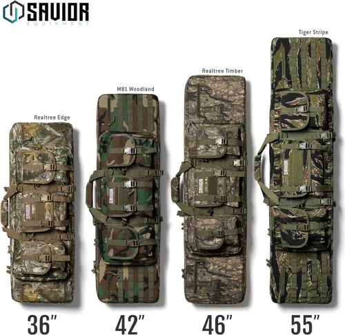 Vista 6 de Savior Equipment American Classic - Bolsa táctica doble para armas largas, estuche de transporte para pistola con correa de mochila, compartimento