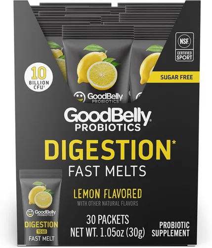 Vista 5 de GoodBelly Probiotic Fast Melts Probióticos para la salud digestiva para mujeres y hombres Alivio de la salud intestinal, gases y hinchazón