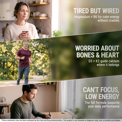 Vista 5 de Vitamina D3 K2 con glicinato de magnesio con vitamina B6 para una absorción mejorada Magnesio 1500mg D3 10,000 UI K2 (MK7) 200mcg Vitamina