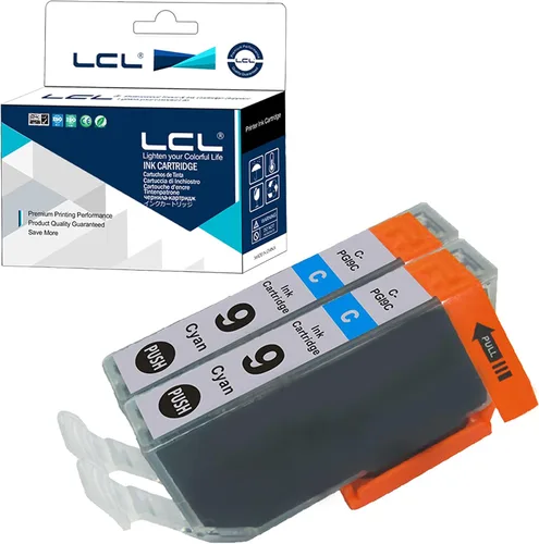 LCL Cartucho de tinta de repuesto compatible para Canon PGI-9 PGI-9C 9C Pro 9500 9500-Mark II (paquete de 2 unidades, cian)