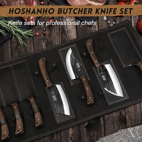 Vista 5 de HOSHANHO - Juego de cuchillos de carnicero, juego de cuchillos de cocina