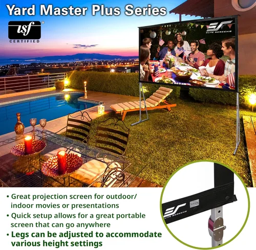 Vista 9 de Pantalla para proyector al aire libre con soporte 169, 8K 4K Ultra HD 3D, plegable y rápida YardMaster Plus Front Projection