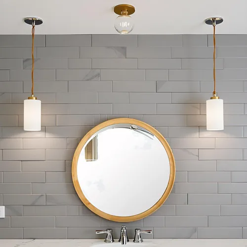 Vista 9 de Espejo de pared, espejo redondo, espejos decorativos con marco de madera para baño, entradas, salas de estar y tocador, dormitorio