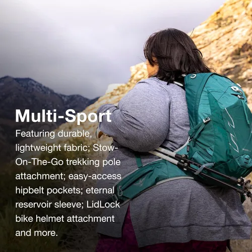 Vista 5 de Osprey Mochila de senderismo Tempest para mujer, verde, (Jasper Green), Mochila de senderismo Tempest