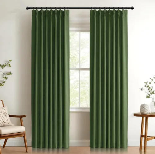 Vista 13 de 100% Blackout Shield Cortinas opacas con textura y aspecto de lino de 72 pulgadas de largo, juego de 2 paneles de cortinas opacas de lino sintético