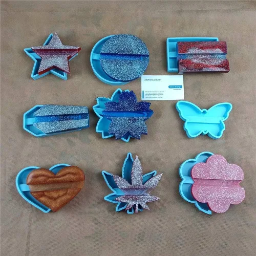 Vista 3 de Soporte para tarjetas de visita, molde de almacenamiento de tarjetas, molde de resina epoxi de silicona, herramienta de fabricación de joyas, molde
