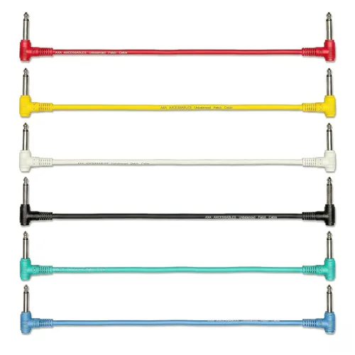 Vista 9 de AxcessAbles - Cables de conexión TS de 1/4 (0.250 in) TS a 1/4 (0.250 in) TS desequilibrados mono multicolor, paquete de 6 cables de estudio