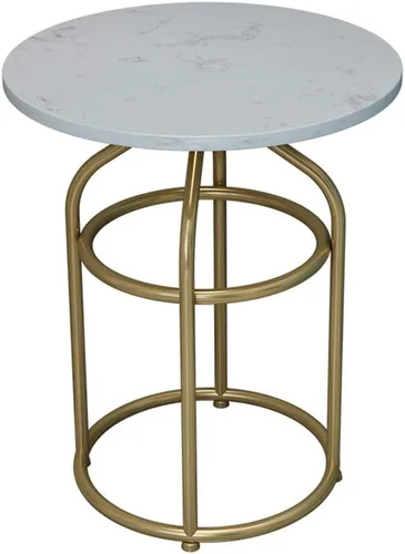 WFF - Mesa de centro de mármol para sala de estar, marco de metal, resistente y duradera, tamaño opcional (tamaño 15.7 in, 15.7 in, 15.7 in, 19.7 in)