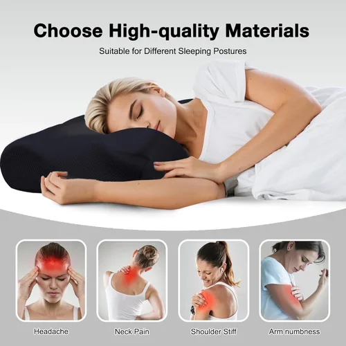 Vista 6 de Cervical Pillow for Neck and Shoulder, Cooling Contour Memory Foam Pillows Support Ergonomic Neck Pillow Adjustable Orthopedic Bed Pillow for Side