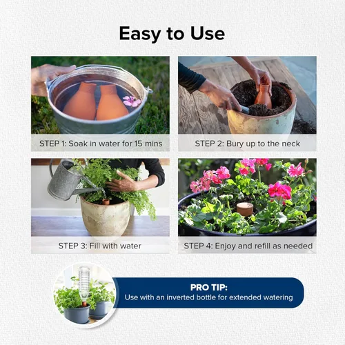 Vista 3 de The Olla Company Maceta de Riego Olla Clásica con Tapa - Irrigación Automática de Terracota hasta 1 pie de Diámetro para Jardines, Camas Elevadas