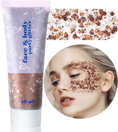 Vista 39 de MEICOLY Chameleón brillo blanco iridescente para el cuerpo, pintura de brillo para la cara de Halloween con temática de hielo para actuación aérea