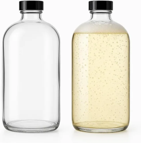 Vista 7 de kitchentoolz Botellas de vidrio ámbar de 32 onzas – Tapas herméticas – Growlers de vidrio marrón de tamaño cuarto para almacenamiento de cerveza