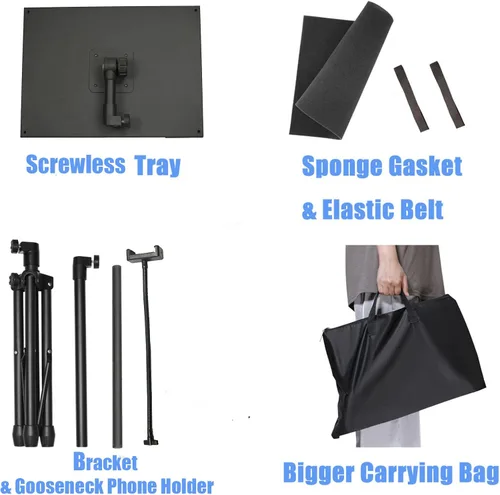 Vista 6 de Kereal Soporte de trípode para proyector de laptop, soporte de suelo portátil universal para equipos de DJ, oficina, escenario, estudio, podio