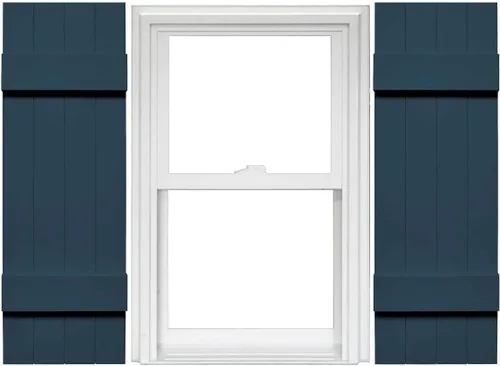Vista 19 de Mid America - Persiana estándar de vinilo tipo revestimiento exterior de madera de 4 tablones de 14 pulgadas (1 par)