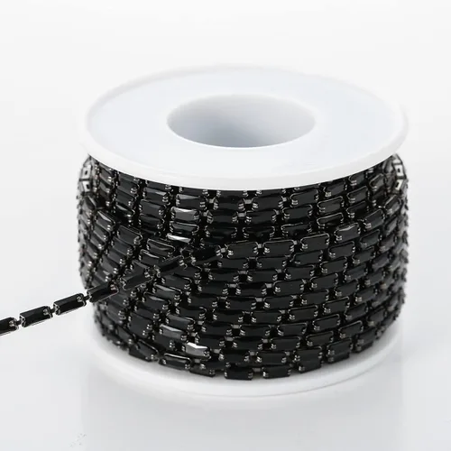 Vista 2 de 2 yardas de diamantes de imitación flotantes de cristal de circón para cerrar, cadena rectangular con cuentas para costura, manualidades, decoración