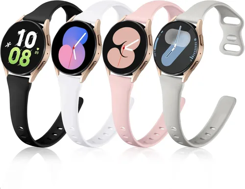 GEAK Compatible con Galaxy Watch 7 Banda/Galaxy Watch 6 5 4 Banda de 40mm 44mm/Clásico 42mm 46mm, Banda de Silicona delgada de 20mm Compatible para
